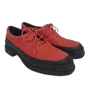 Camper Pix Women's Red Black Leather Lace Up Oxford Shoes Size 40 / 9